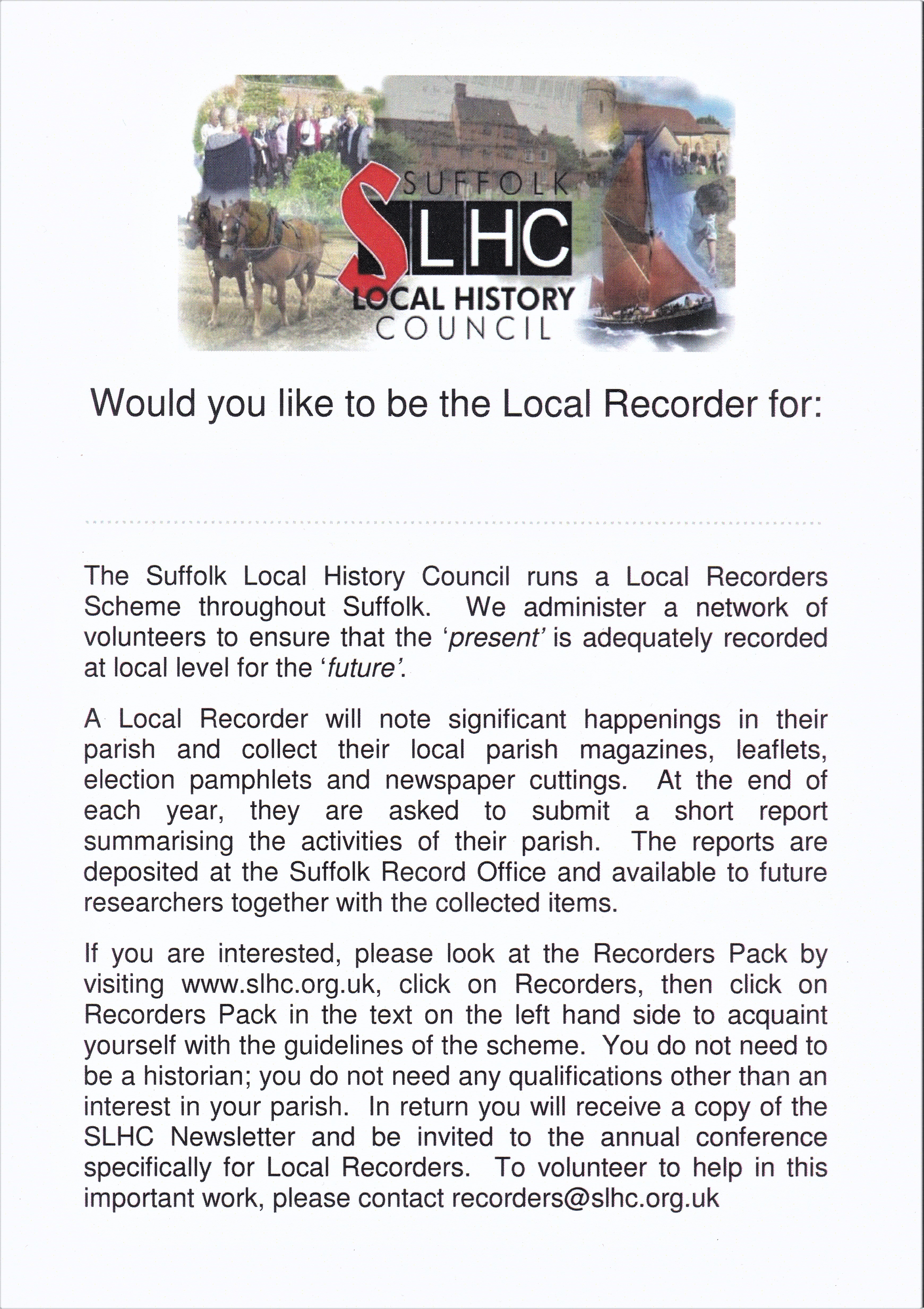 SALC Local recorder poster
